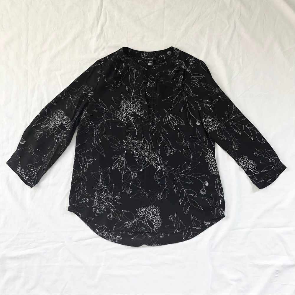 Black Floral Blouse